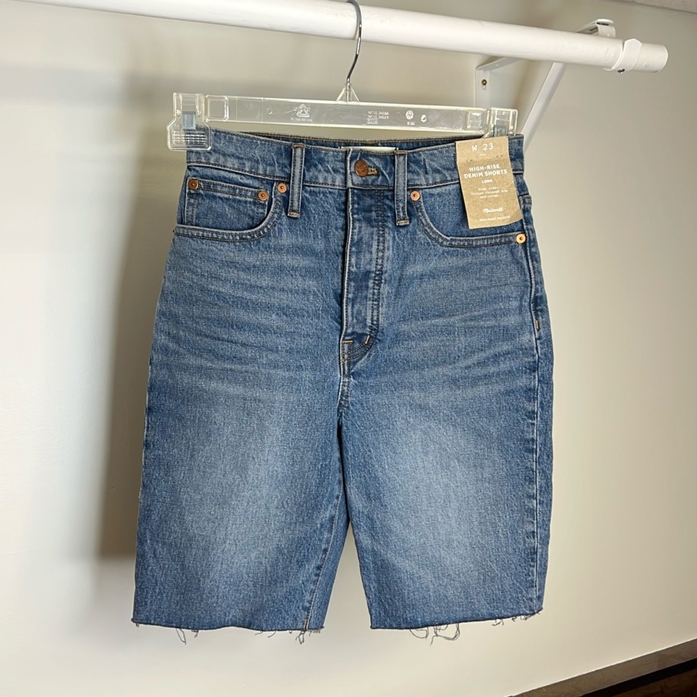NWT Madewell High‎ Rise Long Denim Shorts- 23